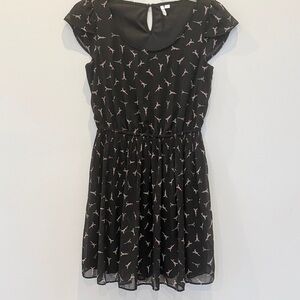 Elle Black Mini Eiffel Tower Dress. Sz M AP